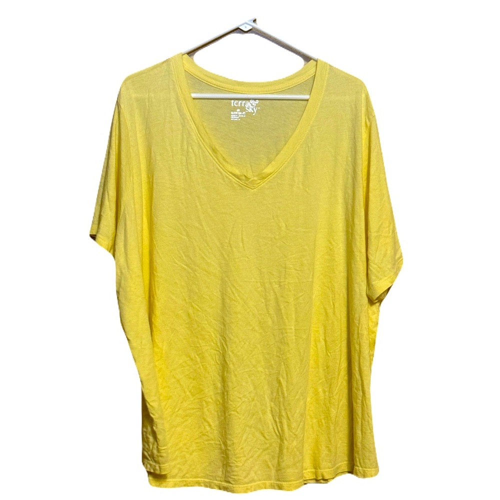 Terra & Sky Yellow V-Neck Top